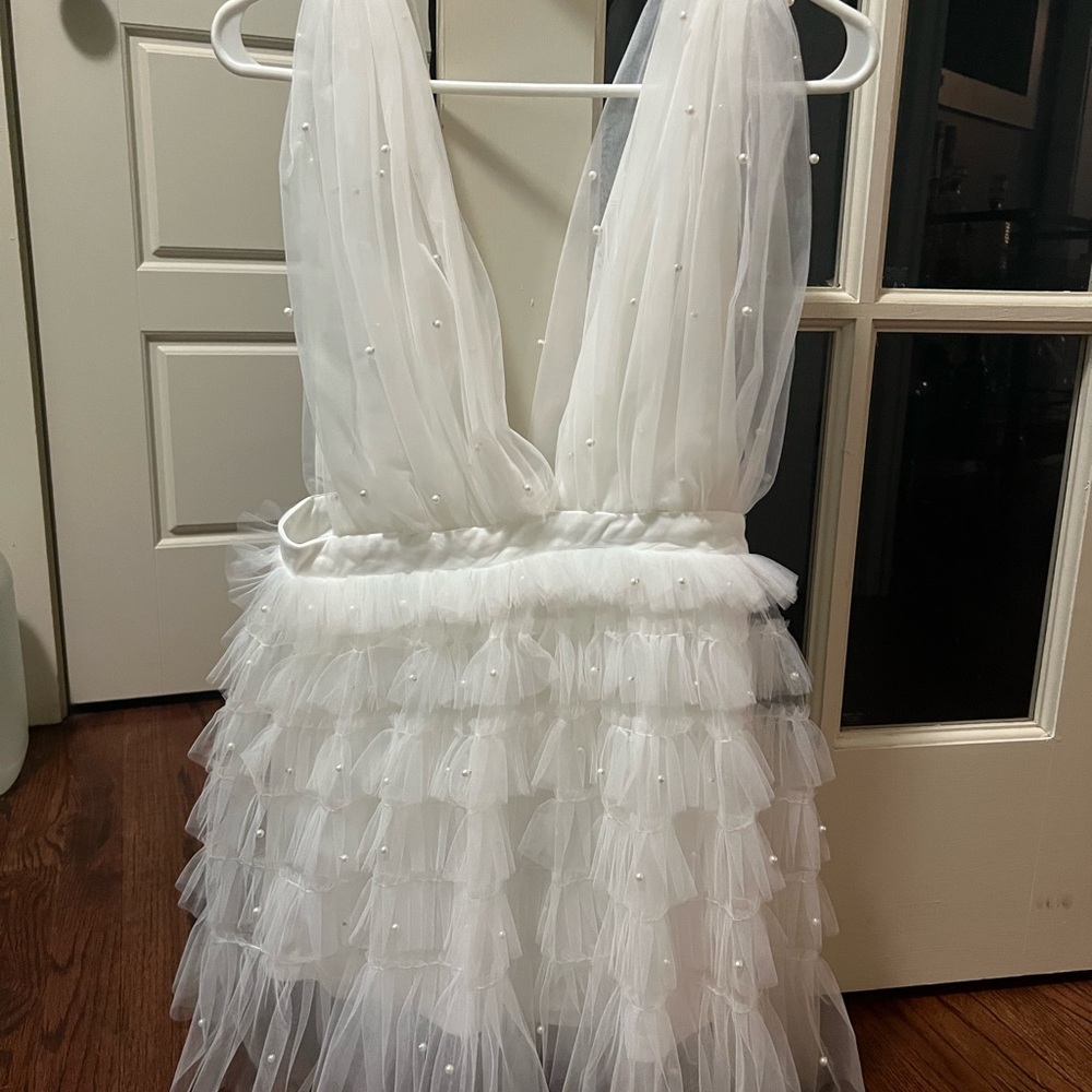 Untamed Petals by Amanda Judge White Mini Dress